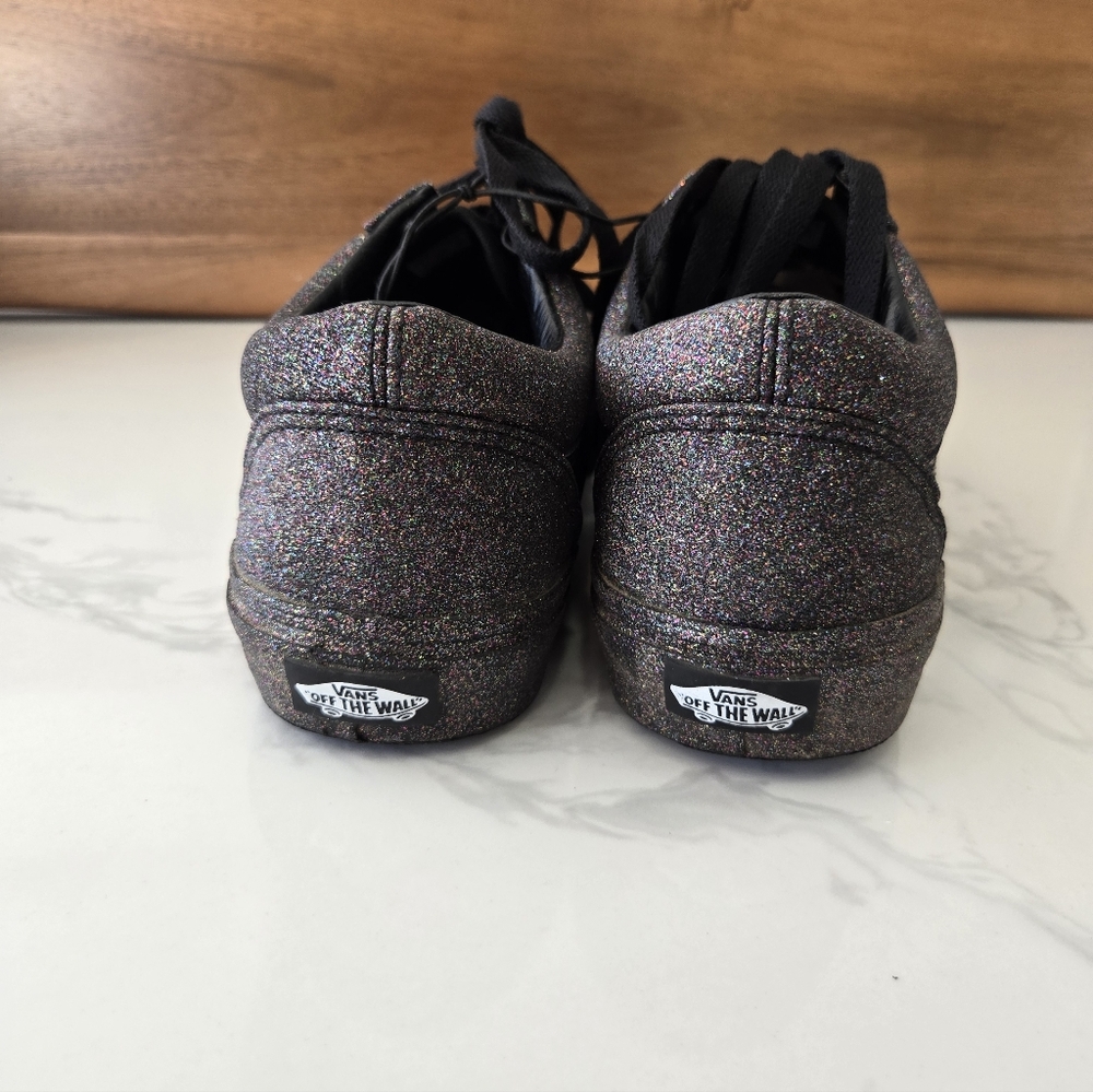 Womens Black Sparkle Vans Tennis Shoes - Size 9 Womens - Picture 4 of 6